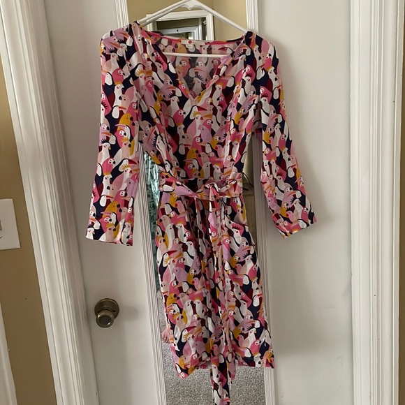 Boden parrot print linen mini dress - Picture 2 of 7